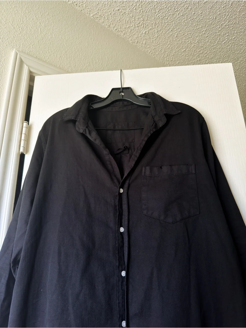 Frank & Eileen Rory Maxi Shirt Dress Famous Denim Black Large EUC - Picture 5 of 8